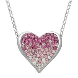 Swarovski Elements Pink and White Heart Necklace in Sterling Silver (18)