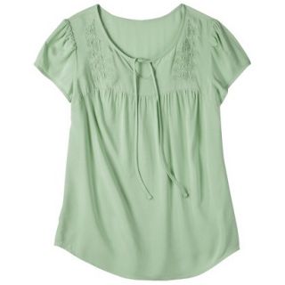 Mossimo Supply Co. Juniors Challis Embroidered Top   Foamy Sea XS(1)