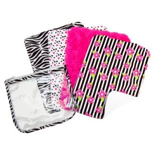 5 Pc. Burp Cloth and Pouch Set   Zebra by Lab
