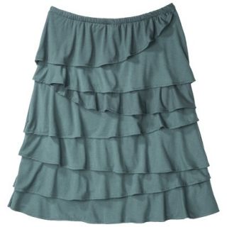 Merona Womens Knit Ruffle Skirt   Wharf Teal   L