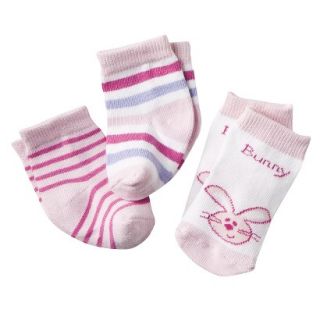 Luvable Friends Newborn Girls 3 Pair Stripe, Animal Face Socks   Pink 0 6M