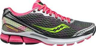 Womens Saucony PowerGrid Triumph 10   Grey/Pink/Citron Running Shoes