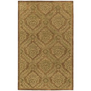 St. Joseph Copper Damask Hand tufted Wool Rug (96 X 130)