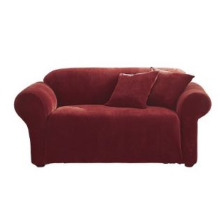 Sure Fit Stretch Pique Sofa Slipcover   Garnet