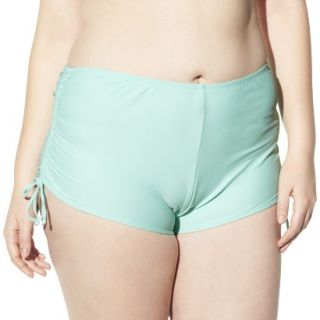 Womens Plus Size Side Tie Swim Shorts   Mint Green 16W