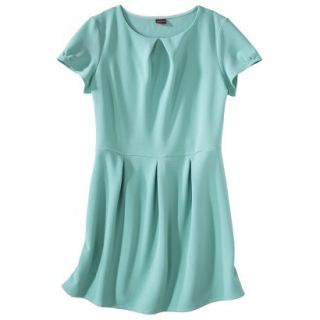 Merona Womens Plus Size Short Sleeve Pleated Front Dress   Aqua 1