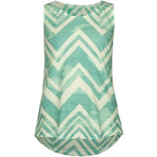 Chevron Stripe Girls Knot Back Top Aqua In Sizes X Large, Large, Smal