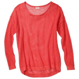 Mossimo Supply Co. Juniors Plus Size Mesh Pullover Sweater   Coral 3