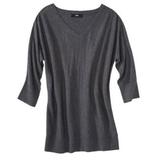 Mossimo Womens 3/4 Sleeve V Neck Value Sweater   Heather Gray S