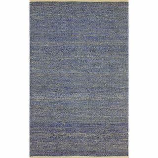 Nuloom Flatweave Textured Seagrass Blue Rug (76 X 96)