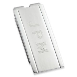 Personalized Stainless Steel Money Clip, Silver, Mens