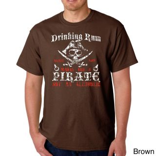 Los Angeles Pop Art Mens Rum Drinking Pirate T shirt Brown Size S