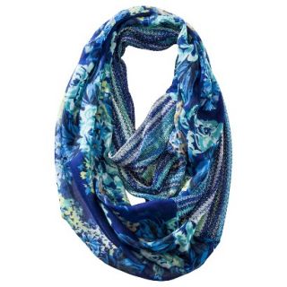 Mossimo Supply Co. Floral/Stripe Infinity Scarf   Blue
