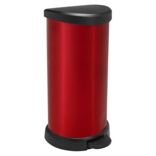 Curver 40 Liter Round Step Open Trash Can   Red