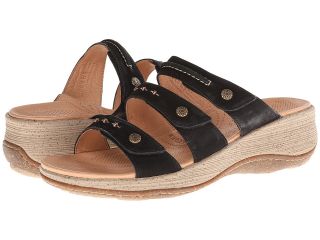 Acorn Vista Wedge 3 Strap Womens Sandals (Black)