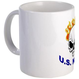  U.S. Navy Skull on Fire Mug
