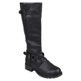 Womens Bamboo By Journee Buckle Boots   Black 6.5