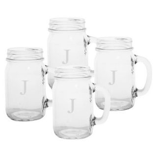Personalized Monogram Old Fashioned Drinking Jar Set of 4   J