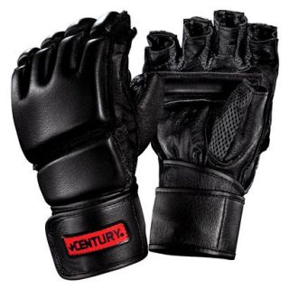 Century Mens Leather Wrap Gloves w/Clinch   Black/ Red (Large/ X Large)