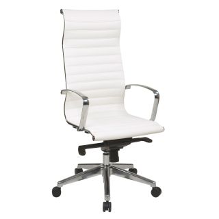 Office Star Products High Back White Eco Leather Chair