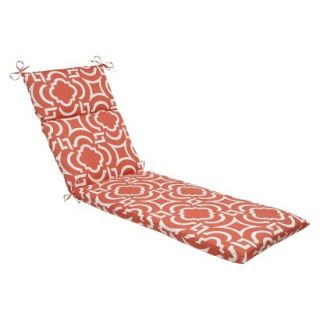 Outdoor Chaise Lounge Cushion   Orange/White Carmody