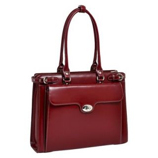 McKleinUSA Winnetka Leather Ladies Briefcase with Removable Sleeve   Red