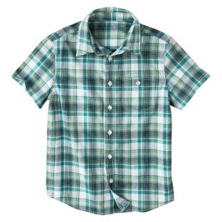 Cherokee Boys Button Down Shirt   Green Curacao XL
