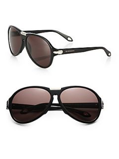 Givenchy Plastic Aviator Sunglasses   Black Brown