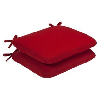 2 Piece Outdoor Seat Pad/Dining/Bistro Chair Cushion Set   Red