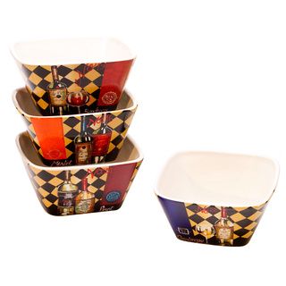 Hand painted Tasting Room 5.25 inch Assorted Ceramic Ice Cream Bowls (set Of 4)