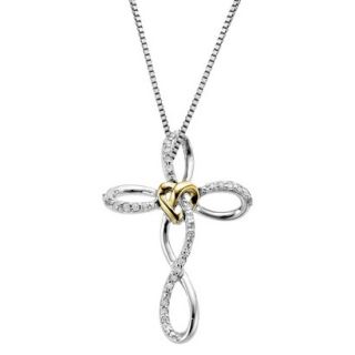 0.13 CT.T.W. Diamond Cross Pendant Necklace in Sterling Silver