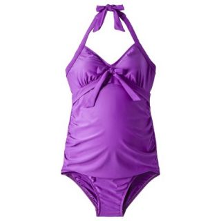 Womens Maternity Halter One Piece Swimsuit   Amethyst S
