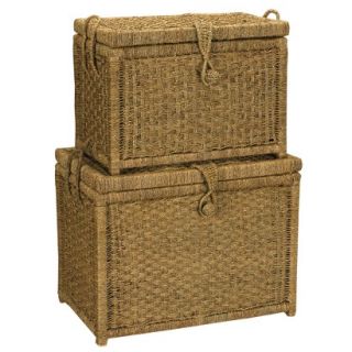 Trunk Household Essentials Chests 2 piece. Set   Seagrass