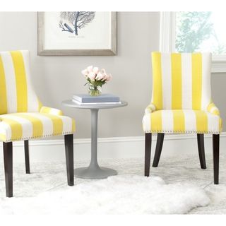 Safavieh Lester Yellow/white Stripe Polyester Blend Dining Chair (set Of 2)