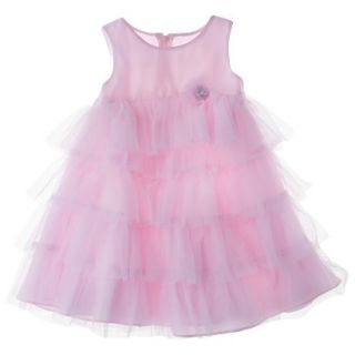 Rosenau Infant Toddler Girls Sleeveless Tiered Tulle Dress   Pink 5T