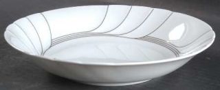 Mikasa Fleetwood Coupe Soup Bowl, Fine China Dinnerware   Swirls Outlined In Gra