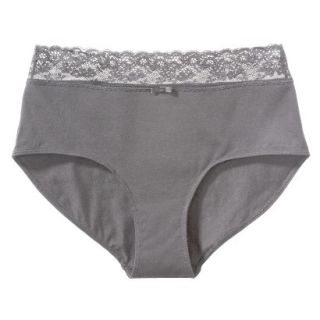 Gilligan & OMalley Womens Cotton With Lace Hipster Brief   Heather Gray L
