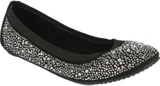 Womens Footzyfolds Crystal   Black Slip on Shoes