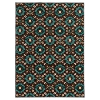 Style Haven Loop Pile Casual Floral Brown/ Blue Nylon Rug (710 X 10) Beige Size 8 x 10