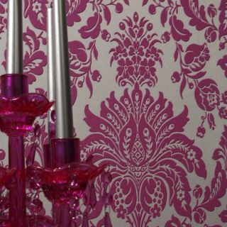 Elizabeth Double Roll Wallpaper   Pink/Silver