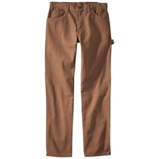 Dickies Mens Relaxed Fit Timber Rinsed Utility Jean   Brown 40x34
