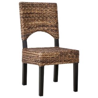 Dining Chair Andres Seagrass Open Back Dining Chair   Dark Brown (Espresso)