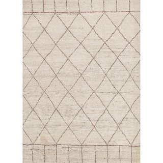 Hand knotted Contemporary Brown Moroccan pattern Area Rug (5 X 8)