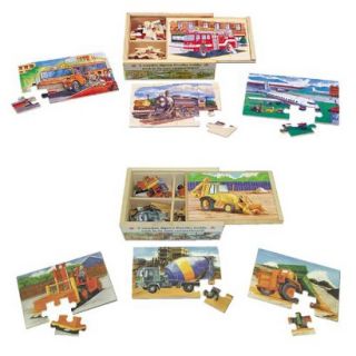 Melissa & Doug Vehicle and Construction Puzzles Boxed Set