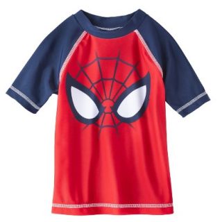Spider Man Toddler Boys Short Sleeve Rashguard   Red 5T