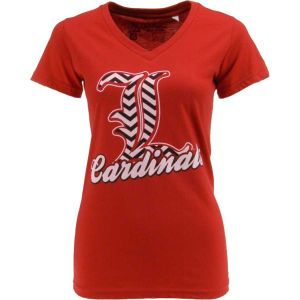 Louisville Cardinals NCAA Womens Chevron Script Vneck T Shirt