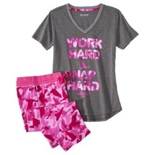 Duck Dynasty Juniors 2 Pc Pajama Set   Grey/Pink S