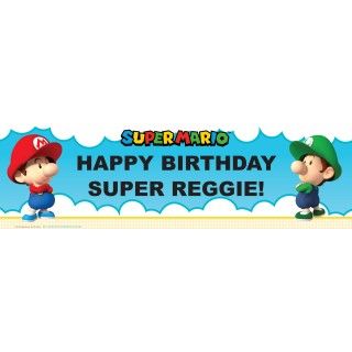 Super Mario Bros. Babies Boy Personalized Banner
