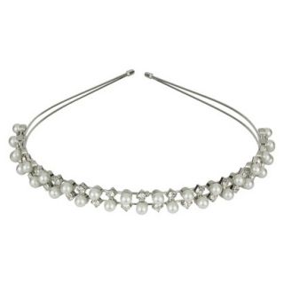 Pearls & Crystals Headband   Clear/White