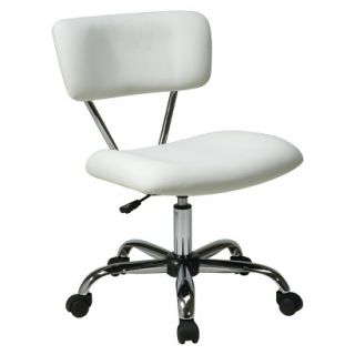 Task Chair Office Star Vista Chrome and Vinyl Desk Chair   White